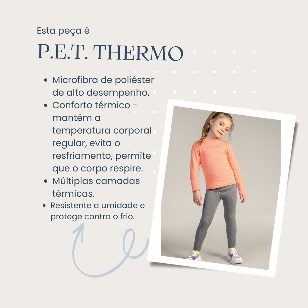 Calça Legging Infantil Menina Térmica Lisa Conforto Frio - Marinho