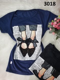 Blusinha T-Shirt Viscolycra Flocada Sapato (BTV3018)