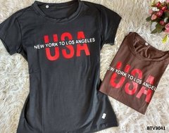 Blusinha T-Shirt USA Ney York To Los Angeles (BTV3041)
