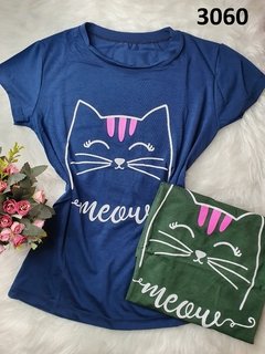 Blusinha T-Shirt Viscolycra Gato Meoe (BTV3060)