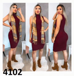 Vestido Feminino Canelado Gola Midi (VCM4102) - Agriidoce