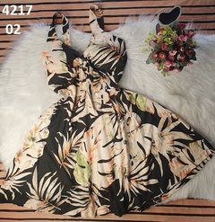 Vestido Viscolycra Estampado Nó Alça Linda (VVE4217) - loja online