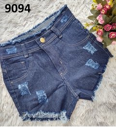 Shorts Jeans Feminino Cós e Barra Desfiada (SH9094)