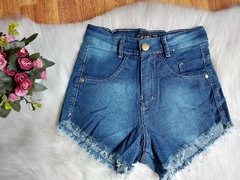 Shorts Jeans Franzido Desfiado Barra (SH9179)