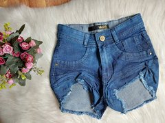 Shorts Jeans Franzido Desfiado Barra (SH9193) - comprar online