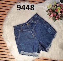 Shorts Jeans Desfiado Barra (SH9448)
