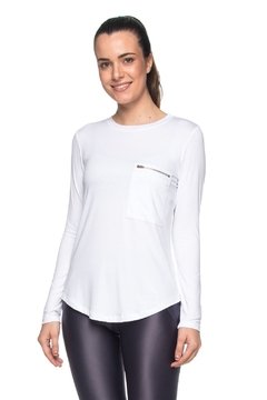 BLUSA MANGA LONGA ZÍPER - BRANCO