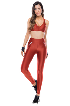 LEGGING ZÍPER REFLECT - TELHA - comprar online