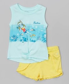 Conjunto infantil Nautica regata e shorts importado na internet