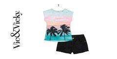 Conjunto Shorts preto Hello Summer Vic&Vicky - comprar online