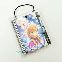 Caderninho sem pauta com caneta e capinha Frozen Disney - Espoleta Malagueta