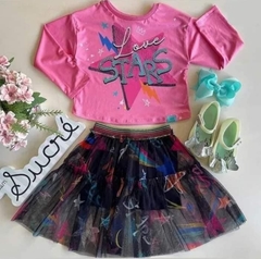 Conjunto infantil Sonho Estrelado saia e blusa Mon Sucré outono-inverno - comprar online