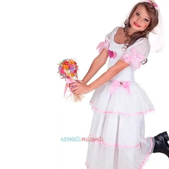 Vestido caipira infantil noivinha + tiara véu São João Festa Junina - comprar online