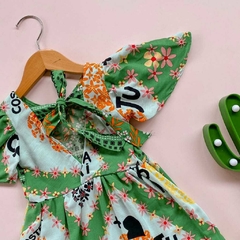 Vestido infantil cajueiro verde - comprar online