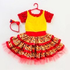 Vestido Caipira Festa Junina cai cai balão com tiara - comprar online