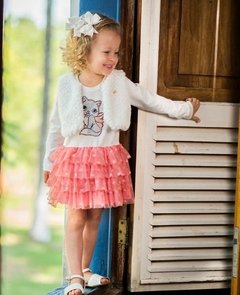 Vestido com bolero de pêlos Ser Garota