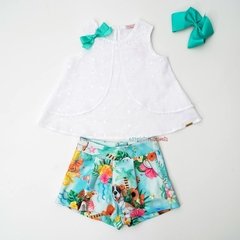 Conjunto bata e shorts coco verão Mon Sucré