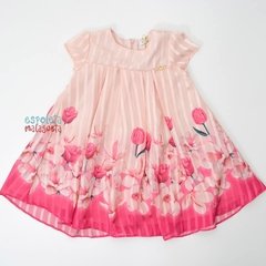 Vestido festa em chiffon listrado Infanti - comprar online