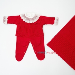 Saída de maternidade tricot Olivia MFC vermelho