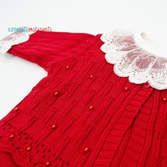 Saída de maternidade tricot Olivia MFC vermelho - Espoleta Malagueta