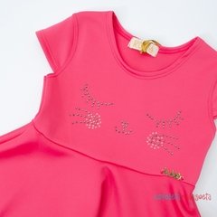 Vestido pink gatinha neoprene Kukiê - comprar online