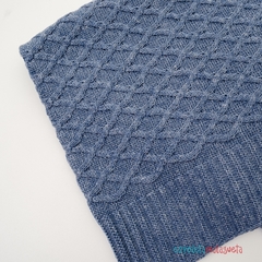 Saída de Maternidade tricot Antonio MFC azul mescla - Espoleta Malagueta