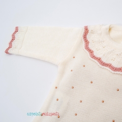 Saída de maternidade tricot Luísa MFC off white/rosê na internet