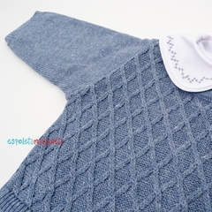 Saída de Maternidade tricot Antonio MFC azul mescla - comprar online