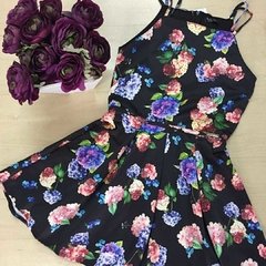 Vestido preto azaléias Vic & Vicky - comprar online