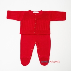 Saída de maternidade tricot Davi MFC vermelho - Espoleta Malagueta