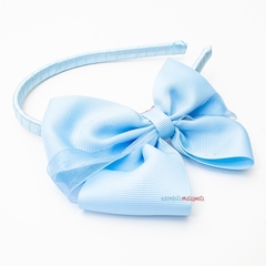 Tiara azul céu laço em pé Delicat - comprar online