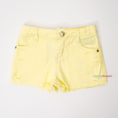 Shorts Kukiê destroyed sarja amarelo