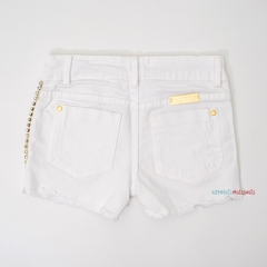 Shorts Pituchinhus branco com strass lateral na internet