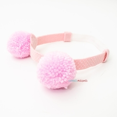 Faixa de cabelo para bebê menina pompom rosa Delicat - comprar online