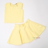 Conjunto Kukiê saia e cropped amarelo