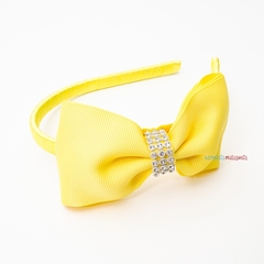Tiara amarela com strass Delicat - comprar online