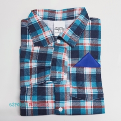 Camisa infantil xadrez manga longa