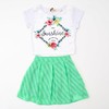 Conjunto saia verde e cropped Sunshine Vic&Vicky