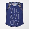 Blusa azul logo Vic&Vicky
