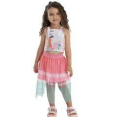 Imagem do Conjunto infantil cropped e saia tule Tutti Frutti Mon Sucré