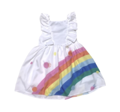 Vestido infantil branco arco-íris Mon Sucré verão