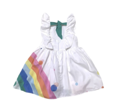 Vestido infantil branco arco-íris Mon Sucré verão - loja online