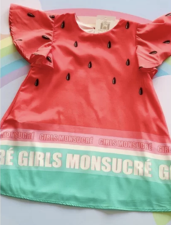 Vestido infantil Mon Sucré melancia verão - Espoleta Malagueta