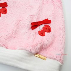 Conjunto legging e blusa frente de pele rosa com cerejas Mon Sucré - Espoleta Malagueta
