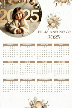 Calendário 2025 - Ano Novo - Enfeites de Natal