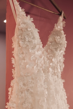 Vestido flor noiva 3D na internet