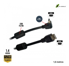 Cabo Hdmi 1,5 Metros 90 Graus Formato 1.4 Full Hd 1080 Gold - comprar online