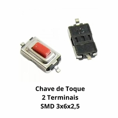 30 peças Chave Toque Micro Botão Smd 2 Pinos 3x6x2,5mm - loja online