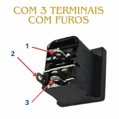 Conector Jack Da Fonte 3 Pinos com furos para Placa Tv LG na internet