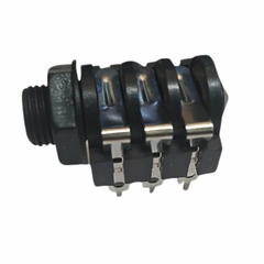 Conector Jack J10 P10 Estereo Plastico Circuito Aberto 3 pin